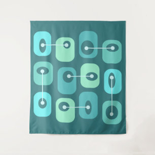 Abstract Squishy Cubes Turquoise Tapestry