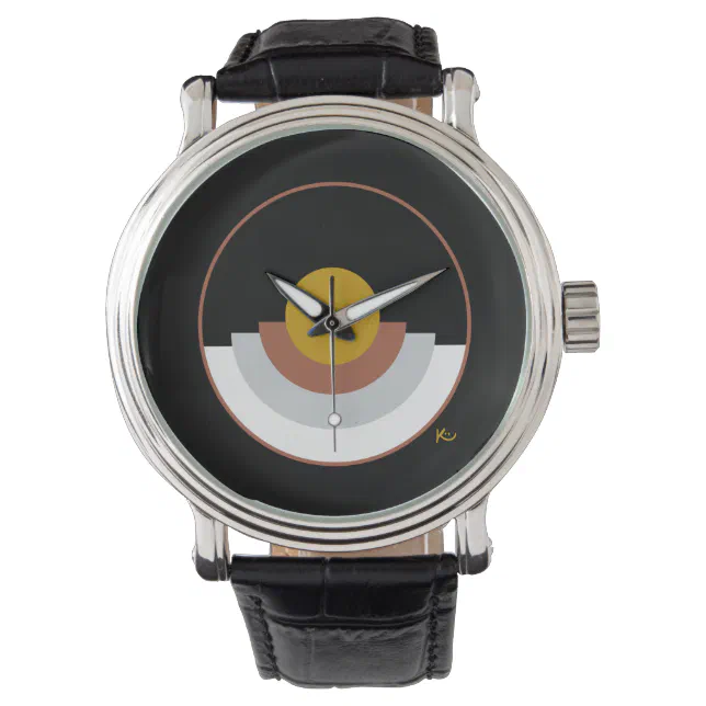 Abstract Stacked Circle Design Wrist Watch | Zazzle