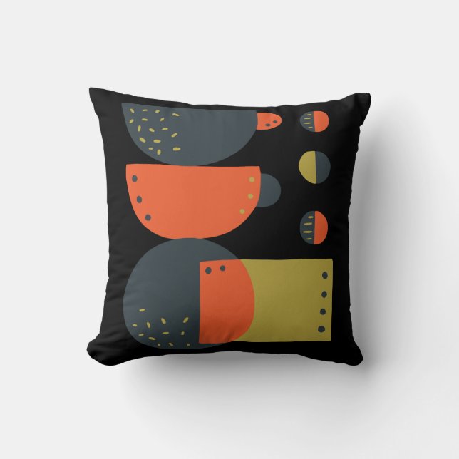 Abstract Stacked Coffee Mugs Throw Pillow (Front)