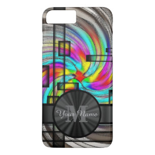 Abstract stained glass and monogram iPhone 8 plus/7 plus case