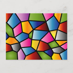 Abstract Stained Glass Postcard