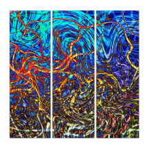 Abstract Stained Glass - Triptych