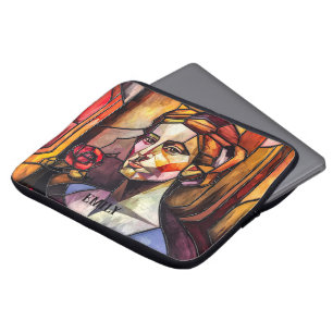 Abstract Stained Glass Woman Portrait  Laptop Sleeve