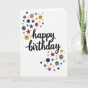 Abstract Star Birthday Card