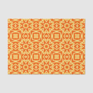 Abstract Star Geometric - Orange and Gold  Tissue Paper