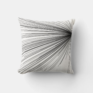 Abstract Starburst Design   Black & White Cushion