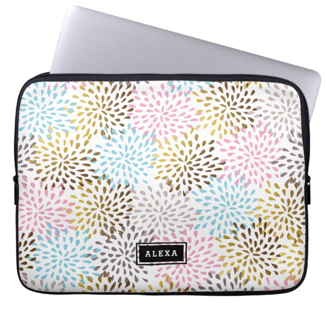 Abstract starburst modern pattern laptop sleeve (Front)
