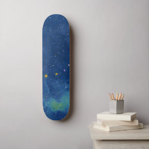 Abstract starry sky  skateboard