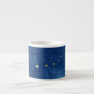 Abstract Starry Sky Watercolor Nebula Galaxy Espresso Cup