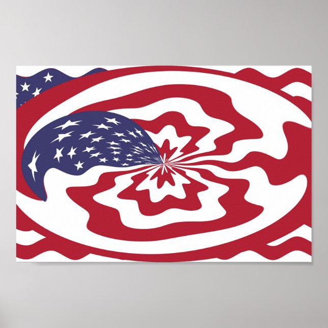 Abstract Stars and stripes American Patriotic art  Poster (Front)
