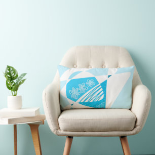 Abstract Stars And Stripes: Blue White 2 Lumbar Cushion
