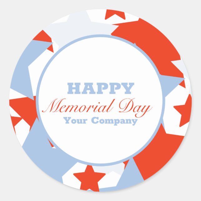 Abstract Stars Memorial Day Event Party Classic Round Sticker (Front)