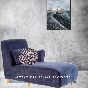 Abstract Stars Round Cushion