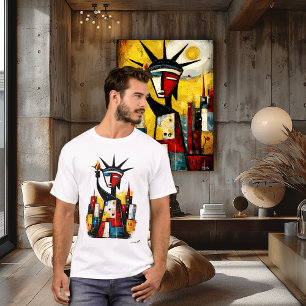 Abstract Statue of Liberty   Modern Expressionism T-Shirt