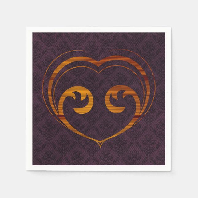Abstract Steampunk Heart Napkin (Front)