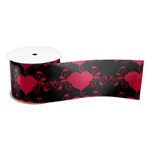 Abstract Steampunk Heart Satin Ribbon
