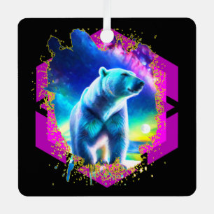Abstract Stellar Bear Metal Tree Decoration