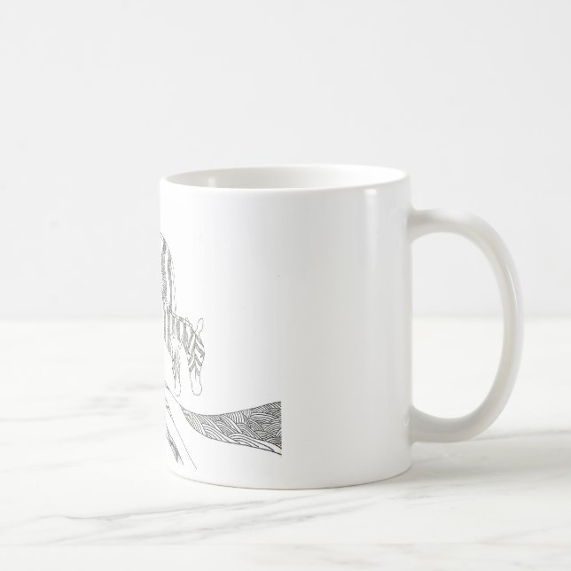 Abstract stick figure custom mug giraffe (Right)