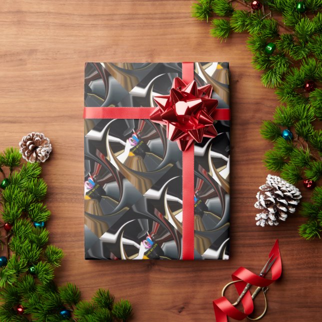 Abstract Still Life Tea Mug Office Stationary Art  Wrapping Paper (Holiday Gift)