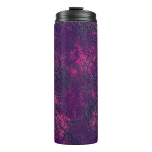 Abstract stone marble textured navy pink violet pl thermal tumbler