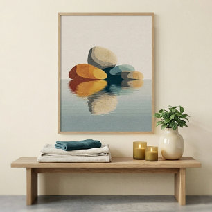 Abstract Stone Reflection Wall Art for Living Room