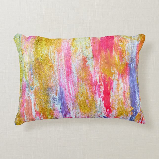 Abstract streams of paints on the wall. Modern tex Decorative Cushion (Front)