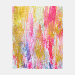 Abstract streams of paints on the wall. Modern tex Fleece Blanket