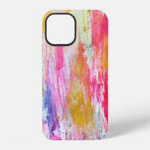 Abstract streams of paints on the wall. Modern tex iPhone 12 Case