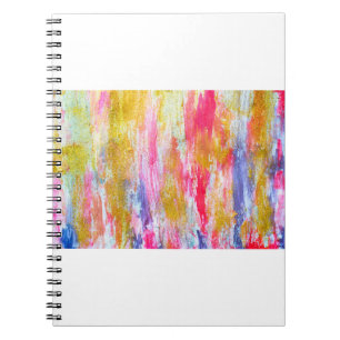 Abstract streams of paints on the wall. Modern tex Notebook