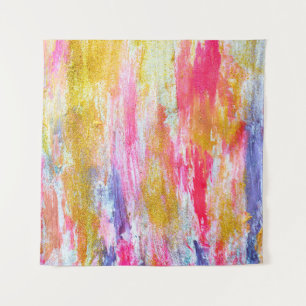 Abstract streams of paints on the wall. Modern tex Tapestry