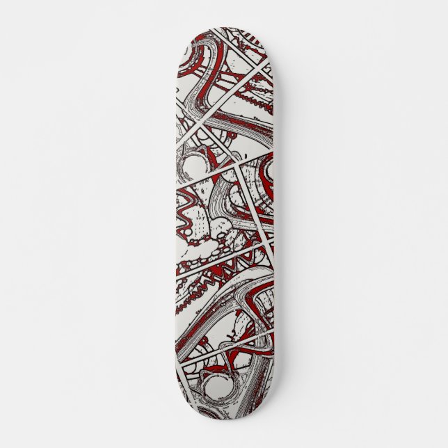 Abstract street art skateboard deck (Front)