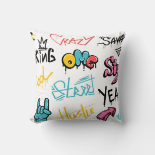 Abstract street graffiti lettering elements with g cushion