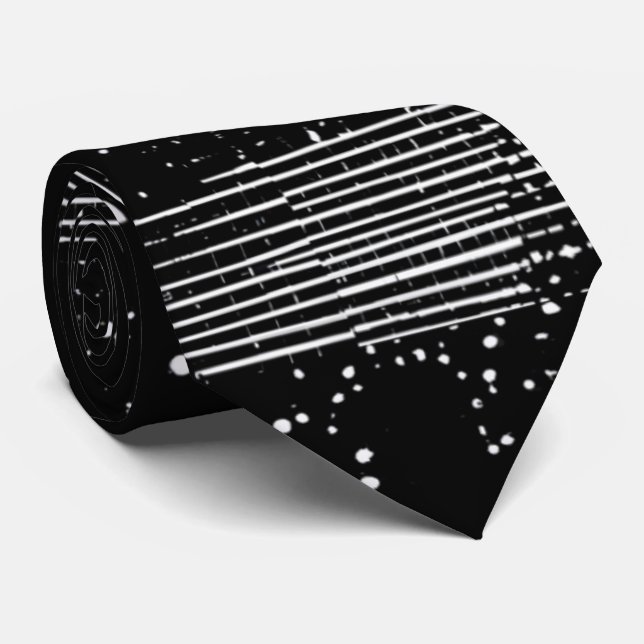 Abstract Stripe Dot Neck tie (Rolled)