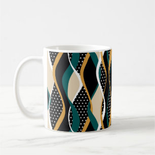 Abstract striped, colourful wavy pattern. coffee mug