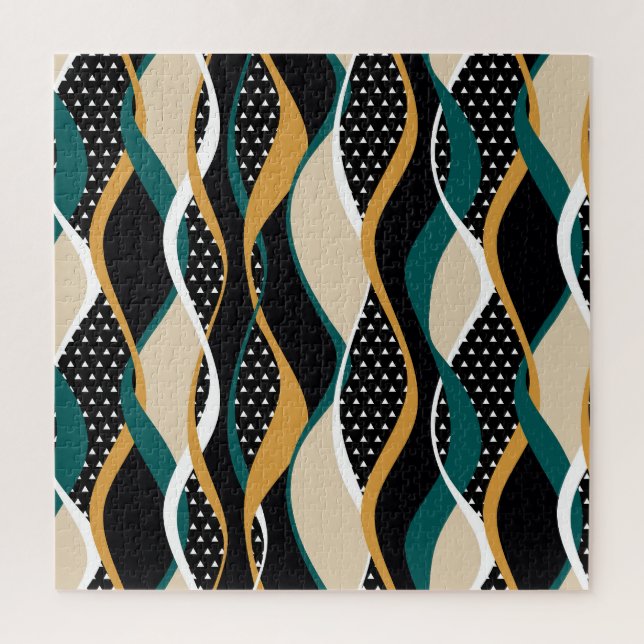 Abstract striped, colourful wavy pattern. jigsaw puzzle (Vertical)