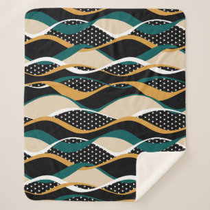 Abstract striped, colourful wavy pattern. sherpa blanket