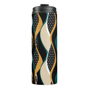 Abstract striped, colourful wavy pattern. thermal tumbler