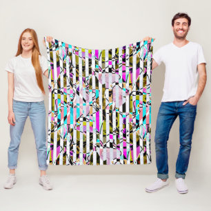 Abstract striped pattern stripes beige turquoise p fleece blanket