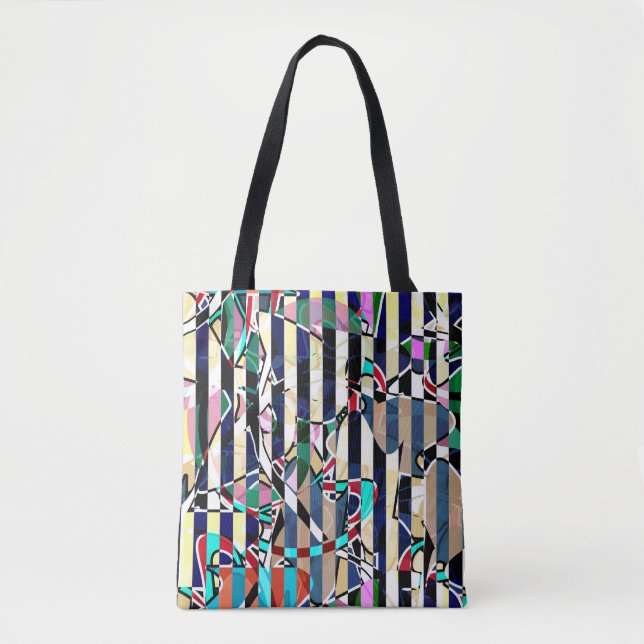Abstract striped pattern tote bag (Front)