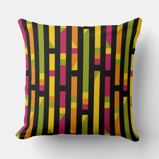 Abstract Stripes 170615 (1) - Diagonal With Black Cushion (Front)