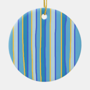 abstract stripes art ceramic ornament