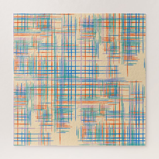 Abstract stripes, colourful ethnic grass mat. jigsaw puzzle (Vertical)