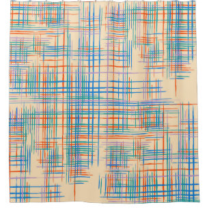 Abstract stripes, colourful ethnic grass mat. shower curtain