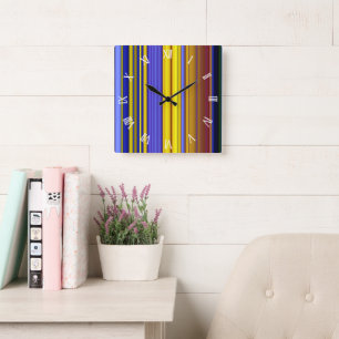 Abstract Stripes Design 1 Square Wall Clock