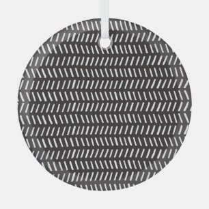 Abstract Stripes Horizontal Vintage Background Glass Tree Decoration