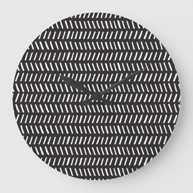 Abstract Stripes Horizontal Vintage Background Large Clock (Front)