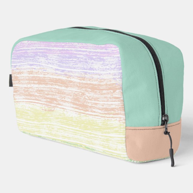 Abstract Stripes in Purple, Yellow and Green Dopp Kit (Right Corner)