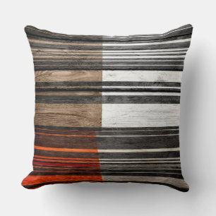 Abstract Stripes Pastel Wood Cushion