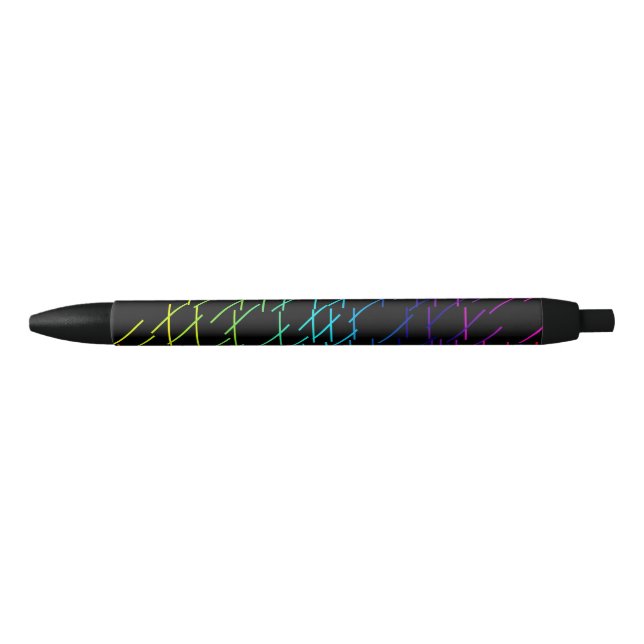 Abstract Stripes Pattern Black Ink Pen (Front)
