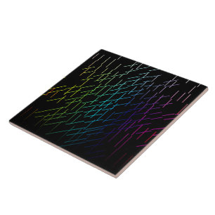 Abstract Stripes Pattern Ceramic Tile